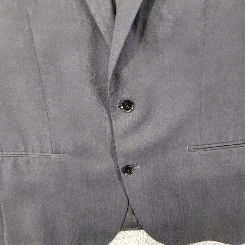 The Black Tux Mens 44R Charcoal‎ Gray Merino Wool Tollegno 1900 Blazer Jacket